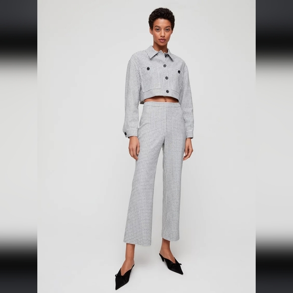 Wilfred Kick Flare Gingham Pants Size 8 - Picture 2 of 13